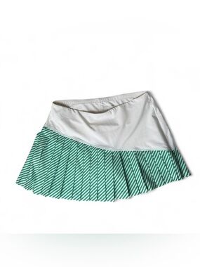 Tory Sport Green Striped Pleated Tennis Skort Size M